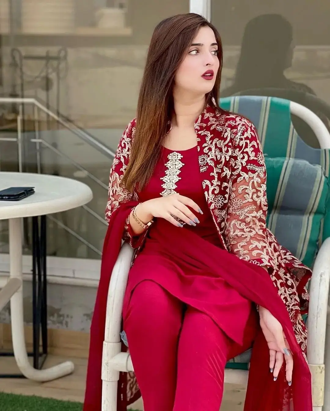 4 pcs women’s stitched shamoz silk embroidered suit — photo 3