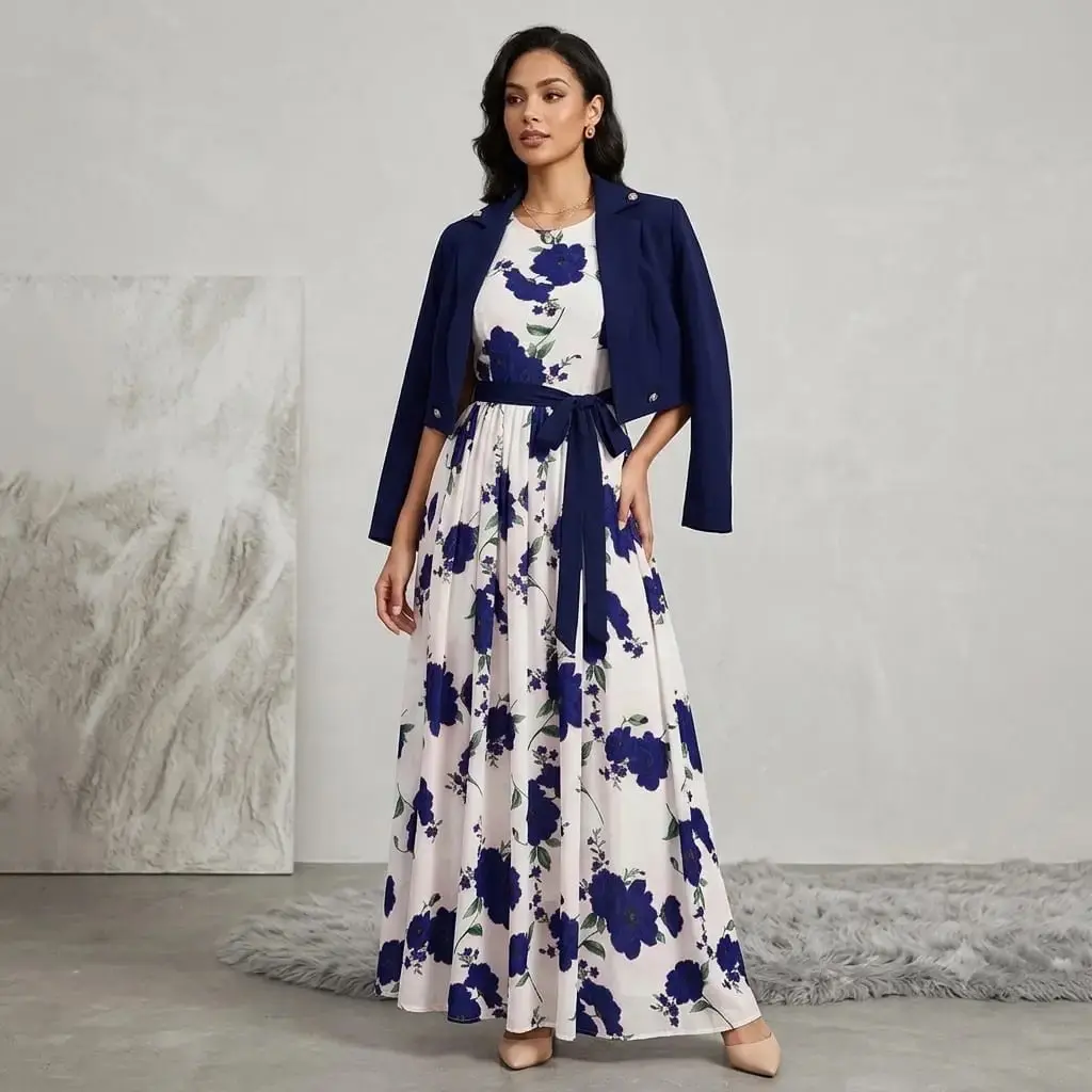 2 pcs women’s stitched silk printed maxi — photo 4