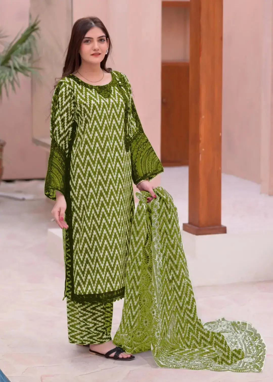 3 pcs women’s stitched lawn printed suit — photo 5
