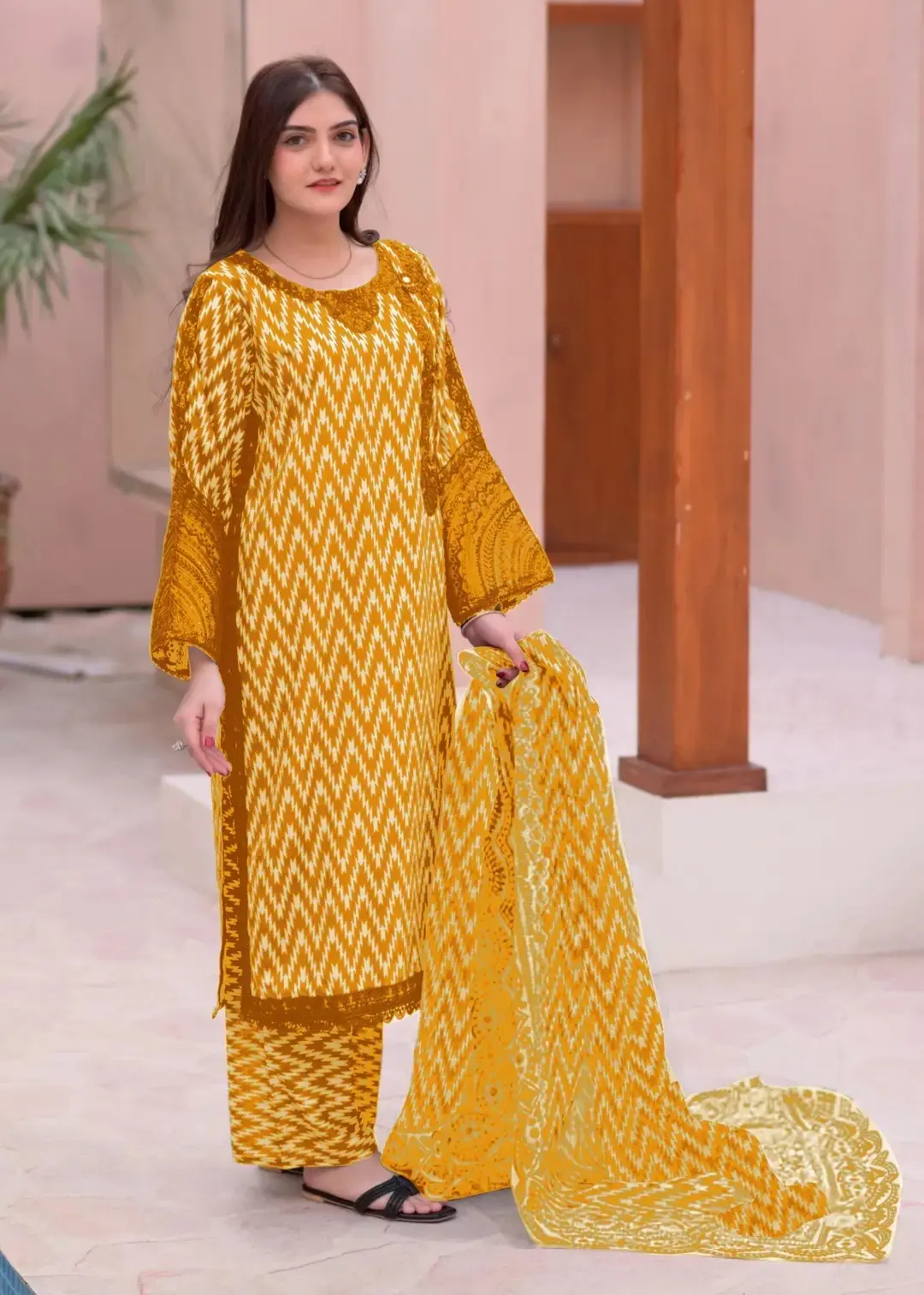 3 pcs women’s stitched lawn printed suit — photo 2