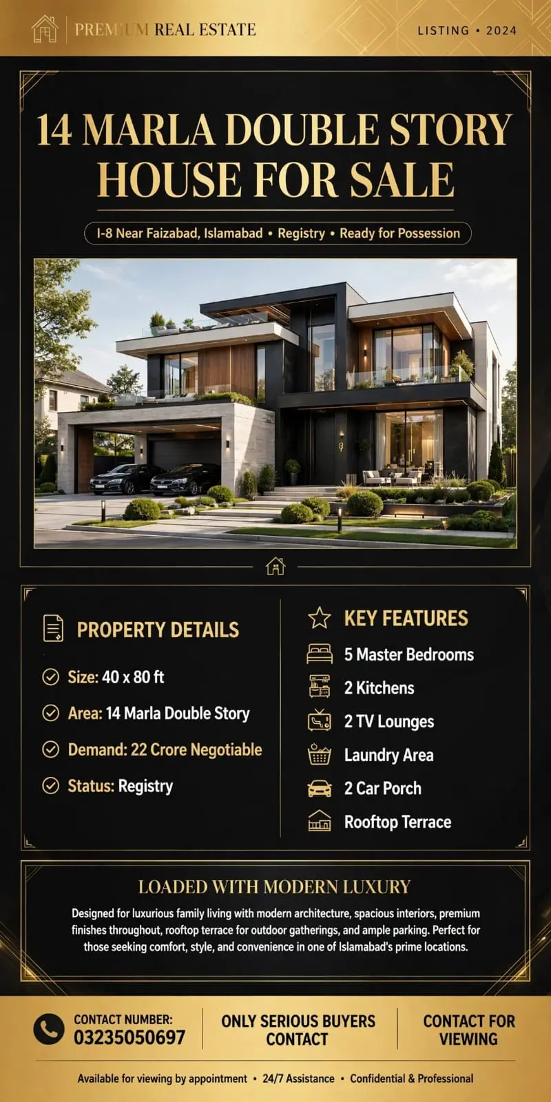 14 Marla House For Sale in I-8, Islamabad