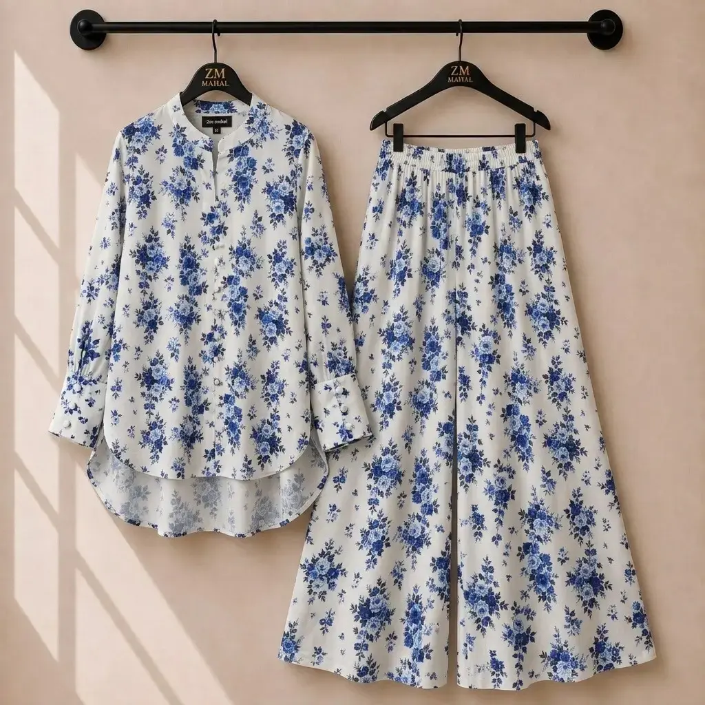 2 pcs women’s stitched swis printed co-ord set — photo 3