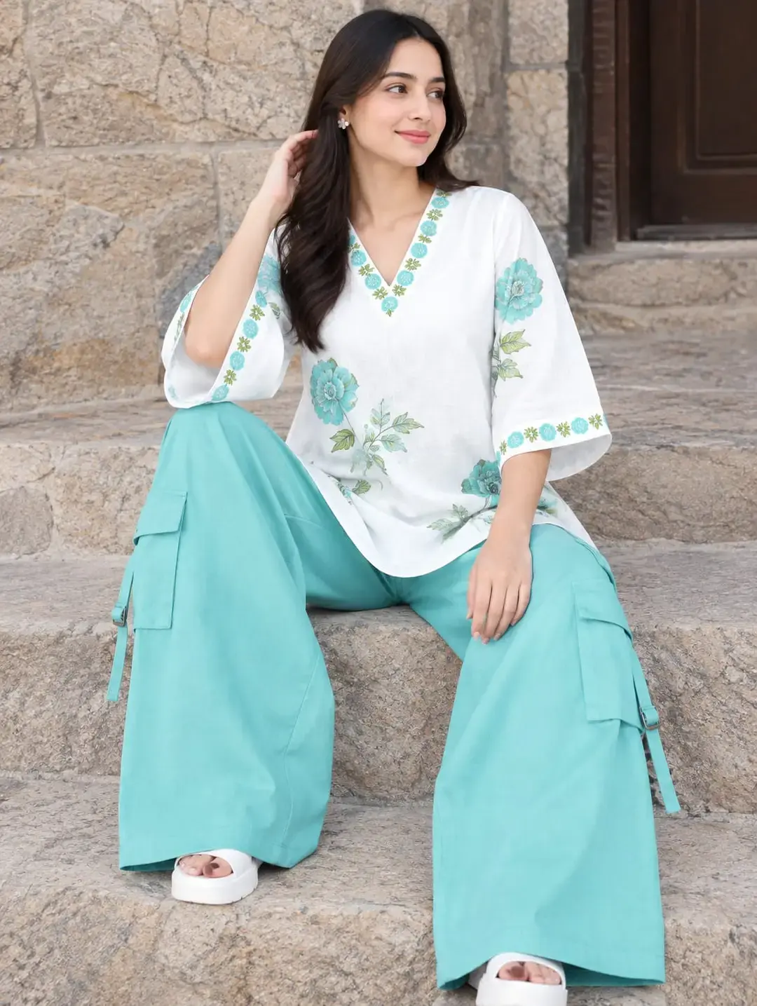 2 pcs women’s stitched grip printed shirt and trouser — photo 5