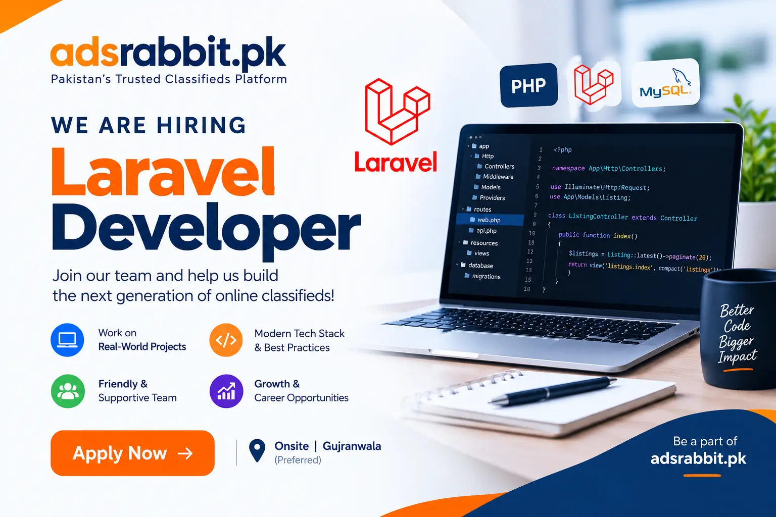 Laravel Developer job in Gujranwala in Madina Colony