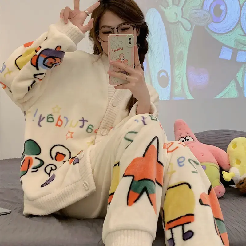 Women’s cute kulomi fleece pajamas winter suit — photo 2
