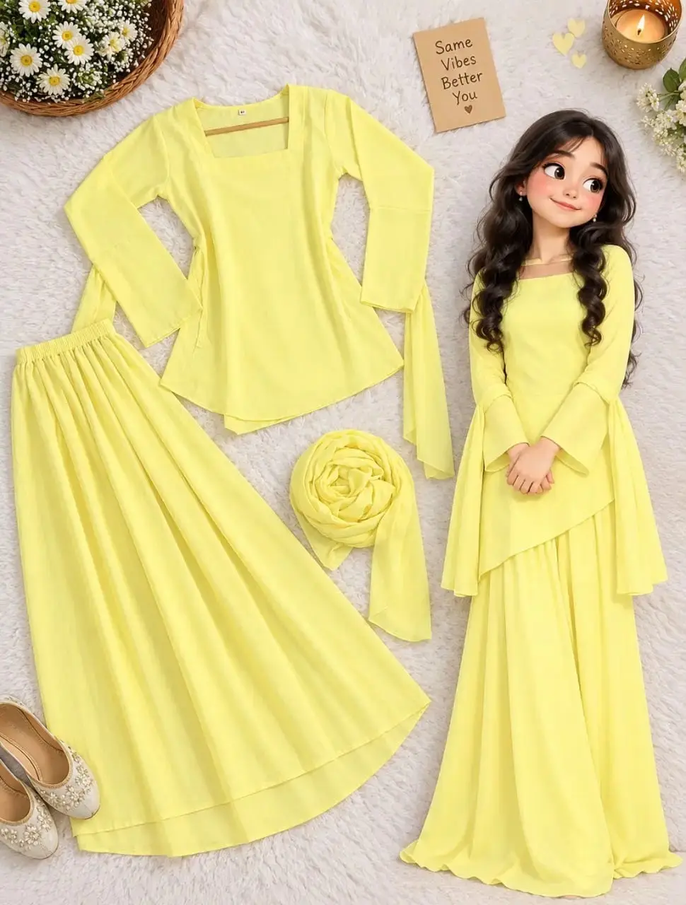 3 pcs women’s stitched georgette plain suit — photo 3