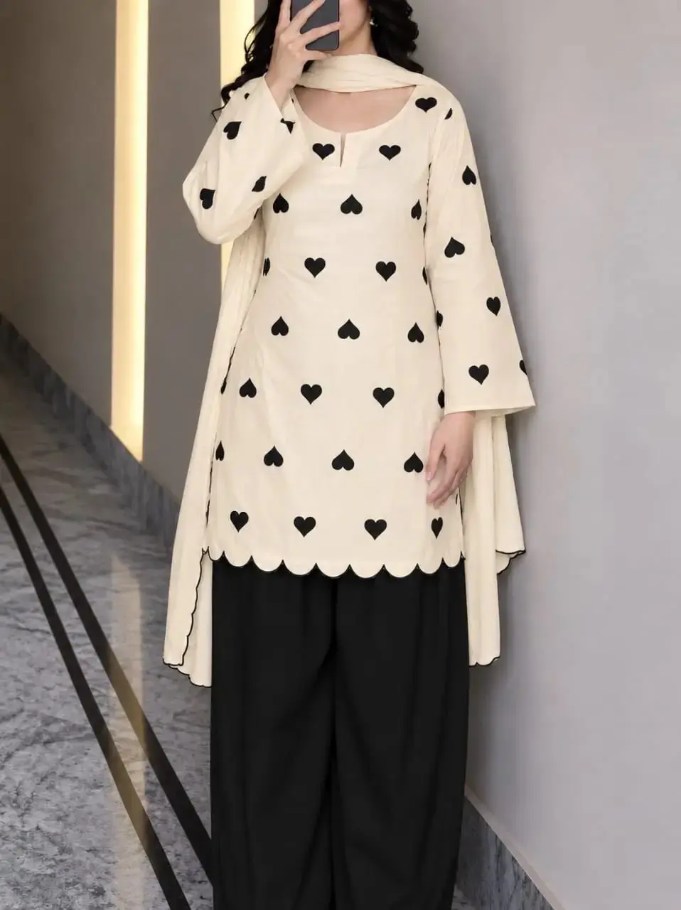 3 pcs women’s stitched swis voile printed suit — photo 2