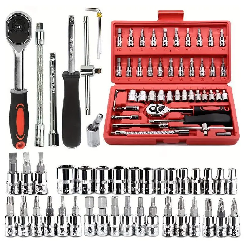 46 Pcs Socket Wrench Tool Set - Professional Repair Tool Kit Box — photo 3