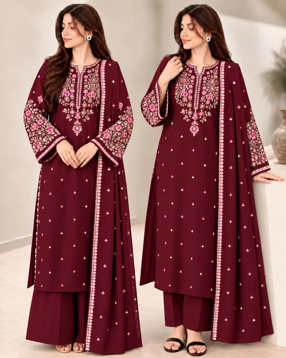 3PC EMB UNSTITCHED SUIT — photo 4
