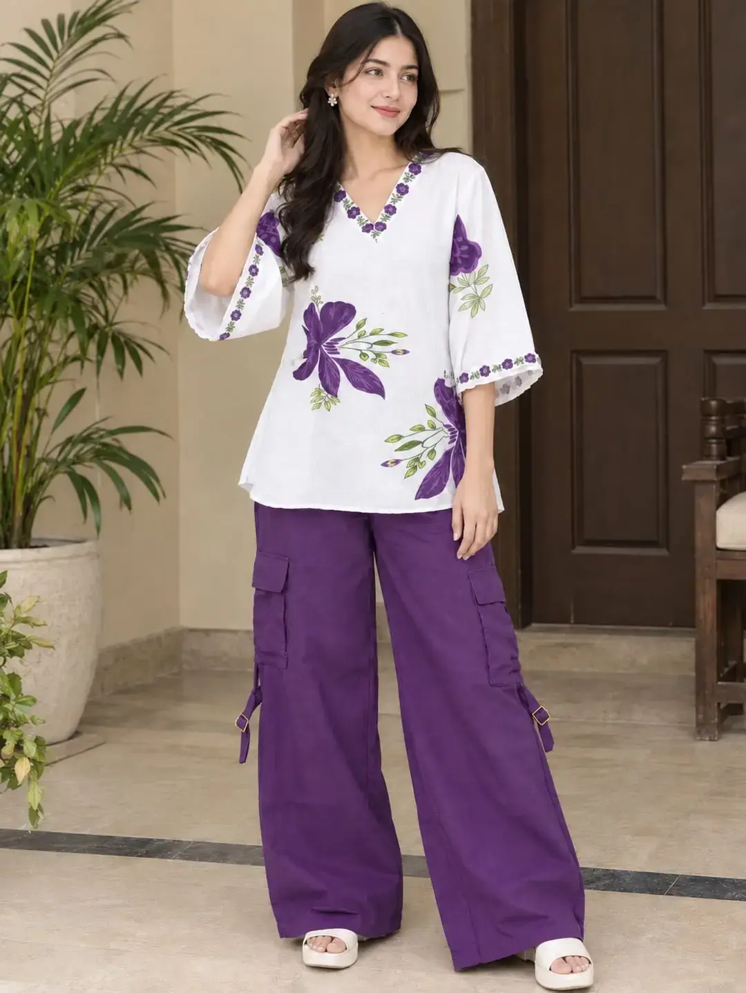 2 pcs women’s stitched grip printed shirt and trouser — photo 3