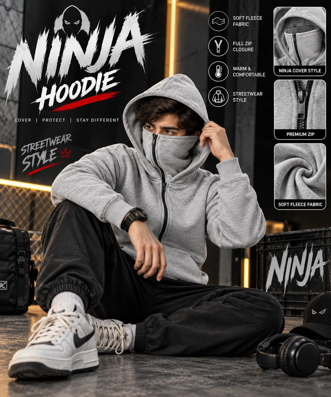 NINJA ZIPPER HOODIE _*For Boys — photo 5