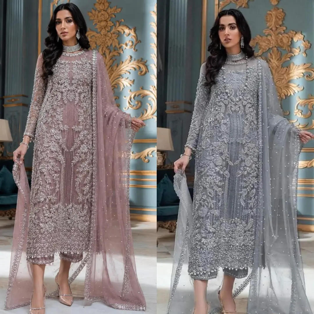 3 pc luxury Net Suit in Faisalabad
