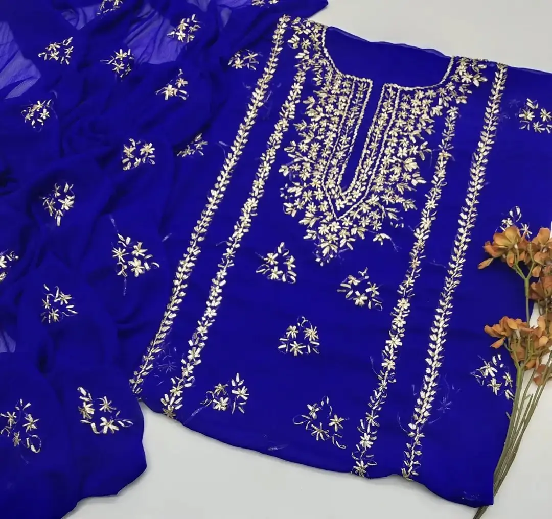2pcs women's unstitched Gota work suit — photo 4