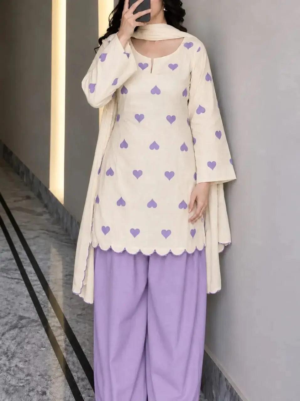 3 pcs women’s stitched swis voile printed suit — photo 4