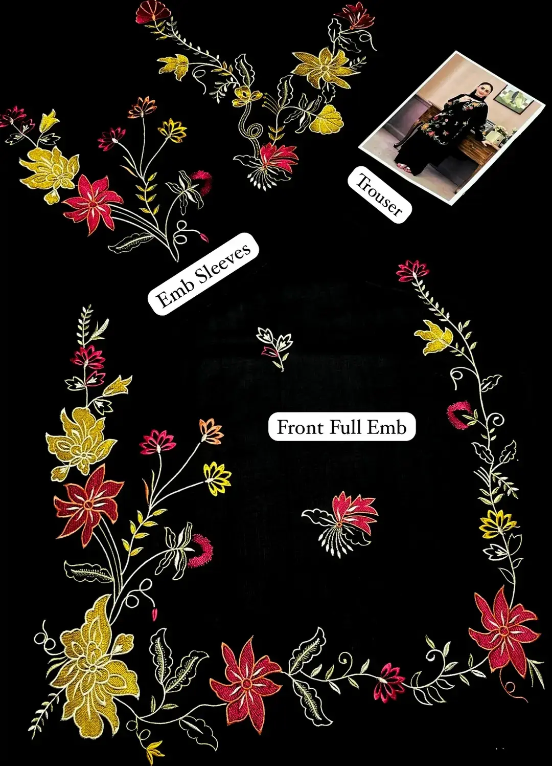 2 pcs women’s unstitched embroidered suit — photo 4