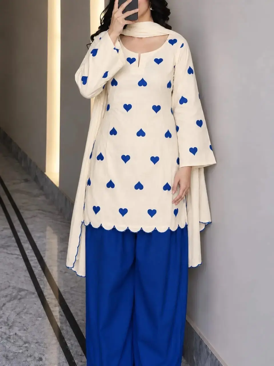 3 pcs women’s stitched swis voile printed suit — photo 3