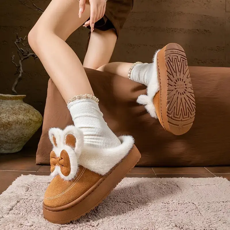 thick sold cartoon cotton slippers — photo 2