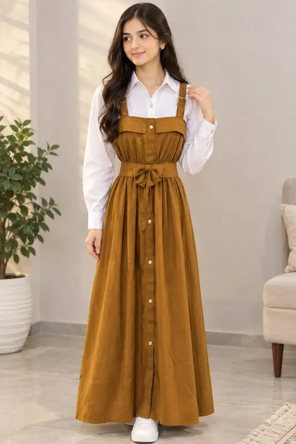 1 pcs women’s stitched grip plain dress in Lahore