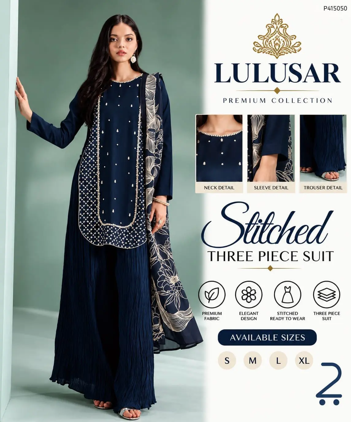 3pcs Heavy Embroidered stiched suit in Factory Area, Faisalabad