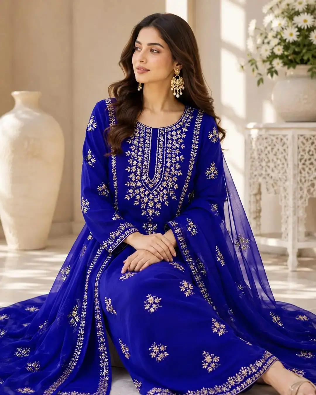 2pcs women's unstitched Gota work suit — photo 3