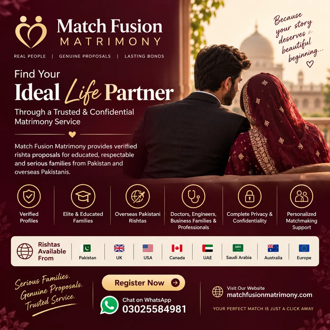 Match Fusion Matrimony – Premium Rishta & Matchmaking Services in Pakistan and Overseas in Green Town, Faisalabad