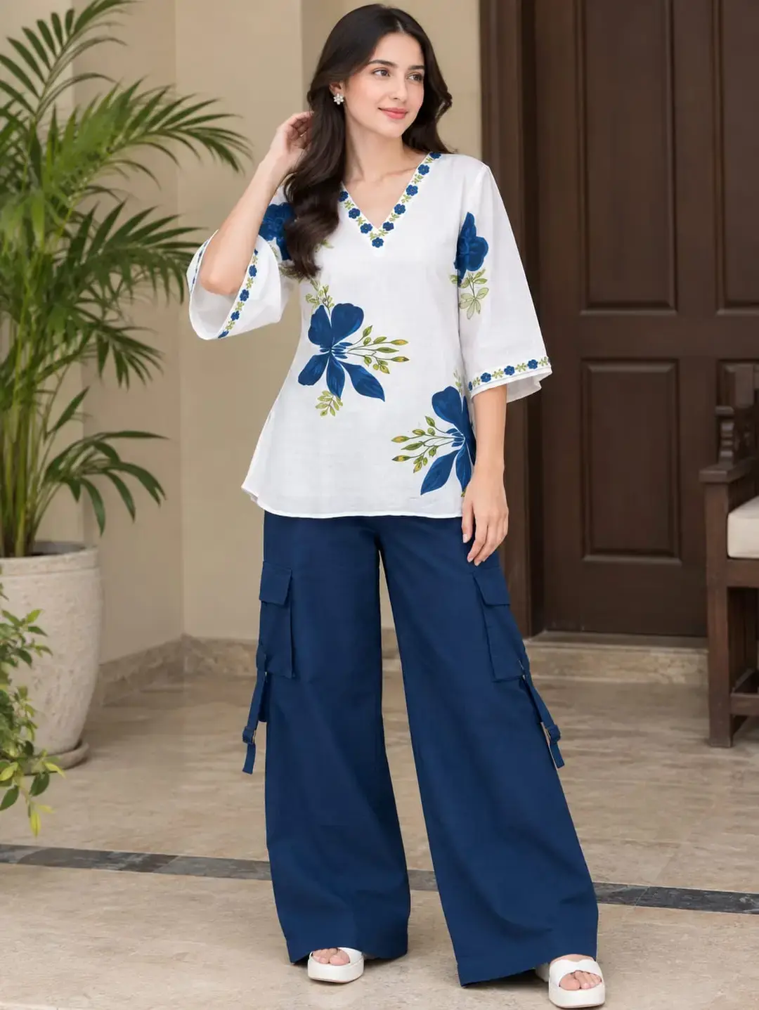 2 pcs women’s stitched grip printed shirt and trouser — photo 2
