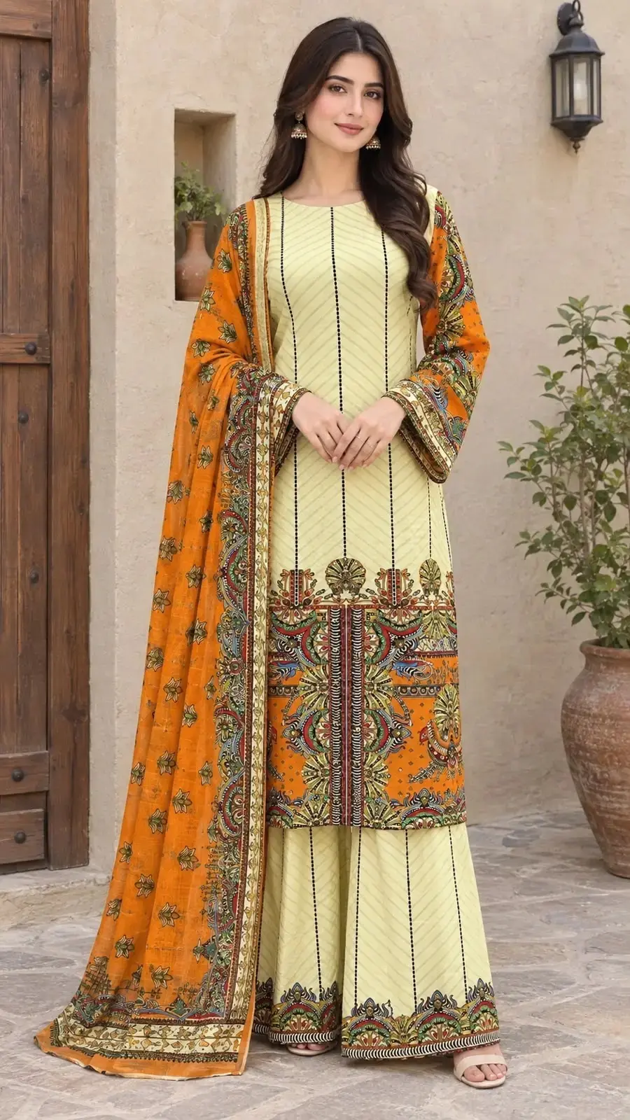 3 pcs women’s stitched grip silk printed suit — photo 2
