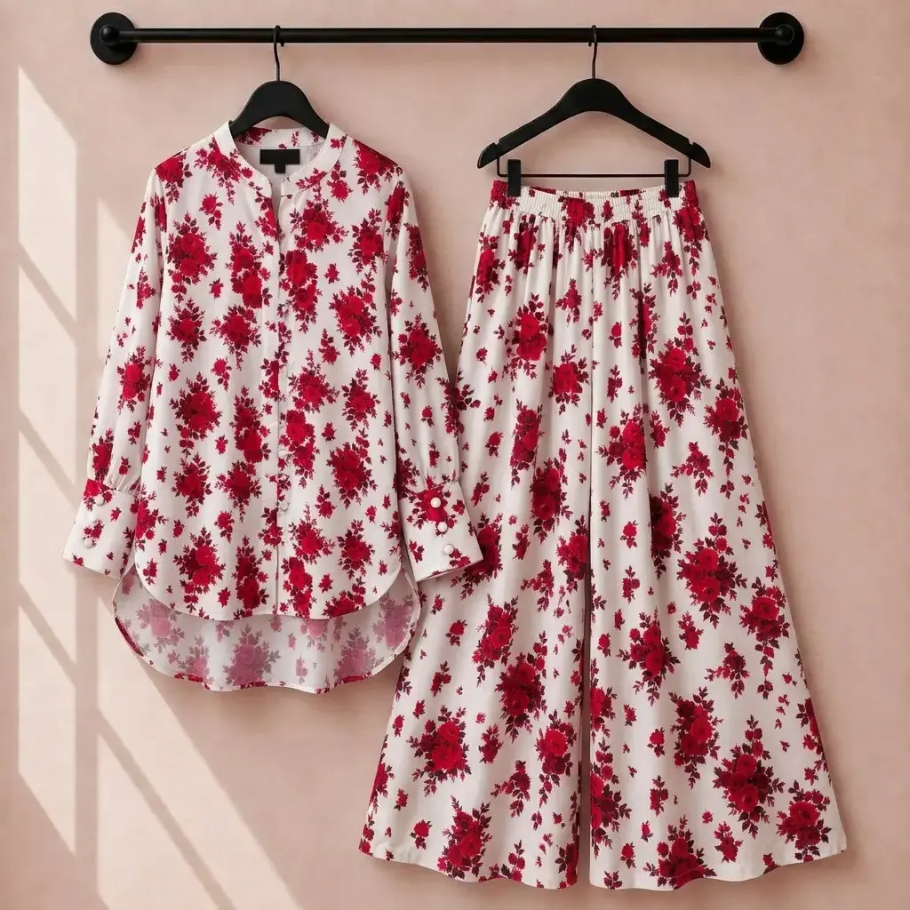 2 pcs women’s stitched swis printed co-ord set — photo 5