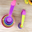 10 Pcs Colorful Plastic Measuring Cups and Spoons Set – Kitchen Measuring Spoon and Cup Set with Clear Markings for Accurate Baking, Cooking and Ingredient Measurement