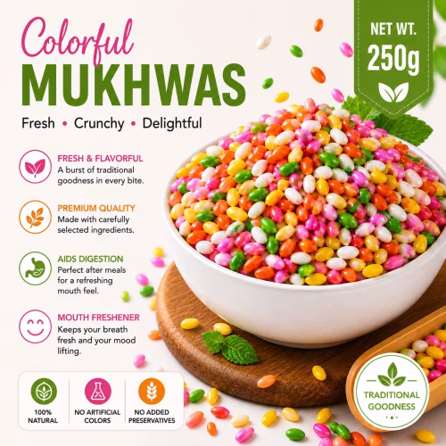 Meethi Sonf 250g Colored Fennel Seeds | Sweet Saunf Mouth Freshener